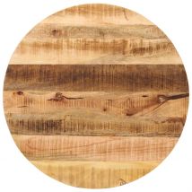 vidaXL Dessus de table Ø 90x2,5 cm rond bois massif de manguier brut
