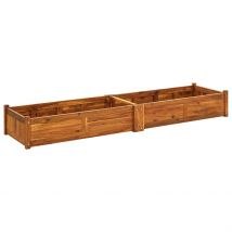 Lit surélevé de jardin Bois d&apos;acacia 200x50x25 cm