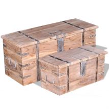 Ensemble de deux coffres de rangement Bois d&apos;Acacia