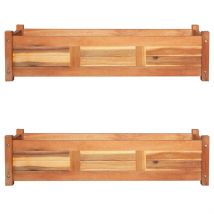 Lits surélevés de jardin 2 pcs Bois d&apos;acacia 100x30x25 cm