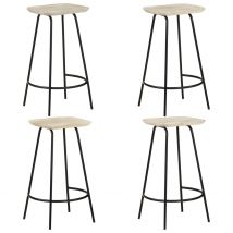 Tabourets de bar lot de 4 bois de manguier massif