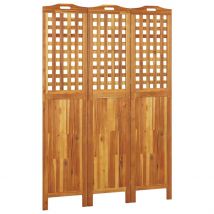 Cloison de séparation 3 panneaux 121,5x2x180 cm Bois d&apos;acacia
