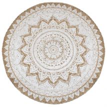 Tapis de sol Jute tressée imprimée 210 cm Rond