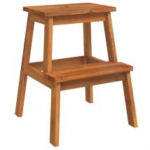 Tabouret-escabeau 2 marches 40x38x50 cm Bois d&apos;acacia solide