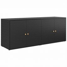 Armoire de rangement jardin Noir 198x55,5x80 cm Résine tressée