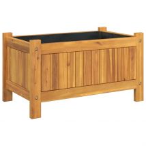 Jardinière avec doublure 54x31x30 cm bois massif d&apos;acacia