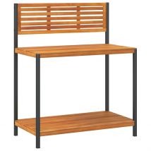 Table de travail de jardin bois d&apos;acacia solide et acier