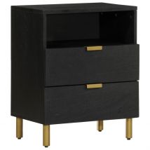 Table de chevet noir 50x33x62 cm bois d&apos;ingénierie