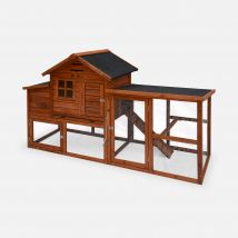 Wooden chicken coop for 4 chickens with nesting box, Natural