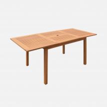 6 to 8-seater extendable wooden garden table, Natural