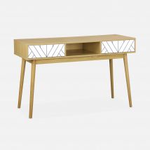 Wood-effect console table, White