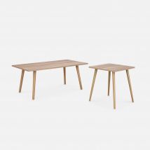 Pair of Scandi-style side tables, Natural