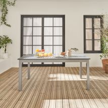 Tavolo da giardino allungabile in alluminio 8 posti, Grigio