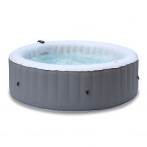 6-person round inflatable hot tub with accessory pack, Grey