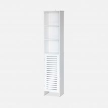 Bathroom storage column, White