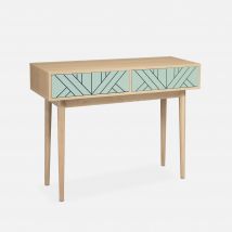 Wood-effect console table, Water Green
