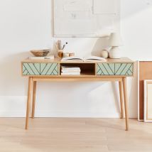 Wood-effect console table, Water Green