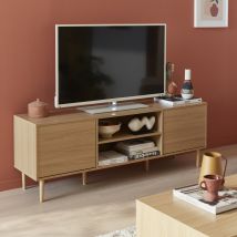 60cm wood-effect TV stand, Natural