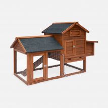 Wooden chicken coop for 3 chickens with nesting box, Natural