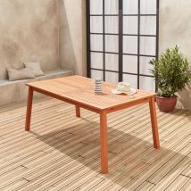 8 to 10-seater extendable wooden garden table, Natural