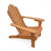 Foldable wooden retro garden armchair, Natural