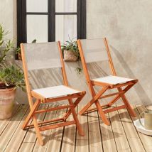 Sedia da giardino pieghevole in legno (set di 2), Bianco