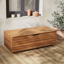 Wooden 110L garden storage box, Natural