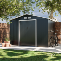 (9 x 6ft) 5.39m² metal garden shed, Anthracite