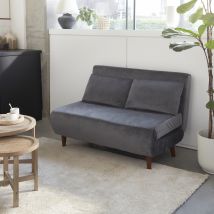 Sofá cama de 2 plazas gris oscuro | sweeek