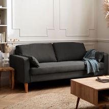 Large 3-seater Scandi-style sofa, Charcoal Grey