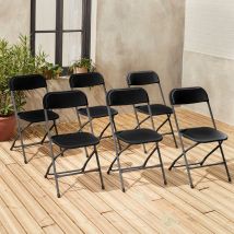 Set of 6 folding event chairs - Fiesta, Charcoal Grey