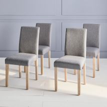 Set of 4 fabric dining chairs with wooden legs Rita x4