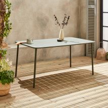 6-8 seater rectangular steel garden table, Khaki Green