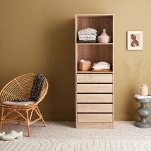 Modular open wardrobe drawer and shelf unit, Natural