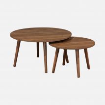 Pair of walnut wood-effect nesting coffee tables, Walnut wood-effect