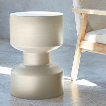 Metal side table, Ø30x H 47cm, Cream