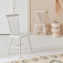 Silla de madera de hevea, set de 2, Blanco