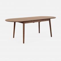 6 to 8-seater Extendable oval dining table seats, 160-210cm, Walnut