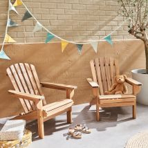 Set di 2 poltrone adirondack in legno per bambini, Teck