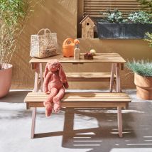 Mesa de picnic de madera para niños, 2 plazas, rosa I sweeek
