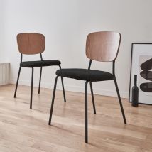 Sillas loop texturizada, set de 2, Negro