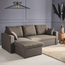 3-seater reversible corner sofa bed with storage, Taupe Grey