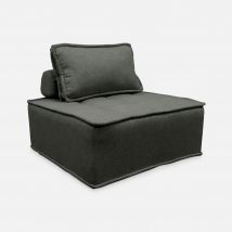 Sillón para sofá modular en tela tapizada, Gris