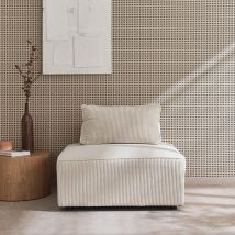 Sillón de diseño para sofá modular de pana, Crema