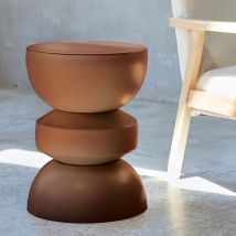 Side table, end of sofa, metal bedside table, Ø32 x H 44.5cm, Terracotta