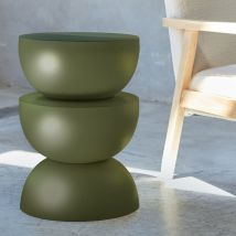 Side table, end of sofa, bedside table in metal, Ø32 x H 46.5cm, Green