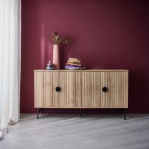 157.5cm sideboard cabinet with two doors and one shelf, Light wood
