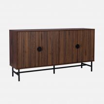 Sideboard cabinet with two doors and one shelf, Dark wood colour