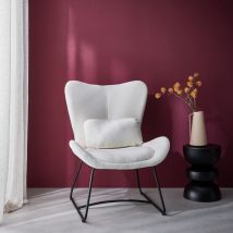 Sillón de tela con cojín, Blanco