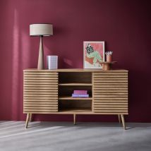 140cm scandi-style sideboard with wooden effect, Natural